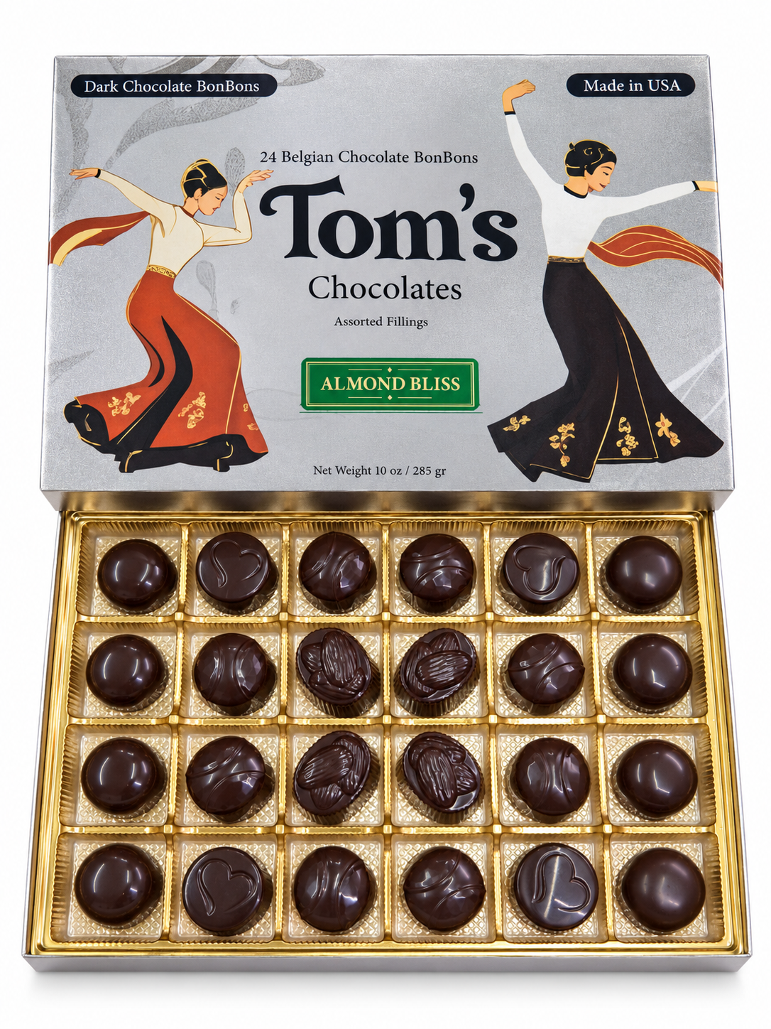 Almond Bliss Dark Chocolate – 24 Piece Gift Box
